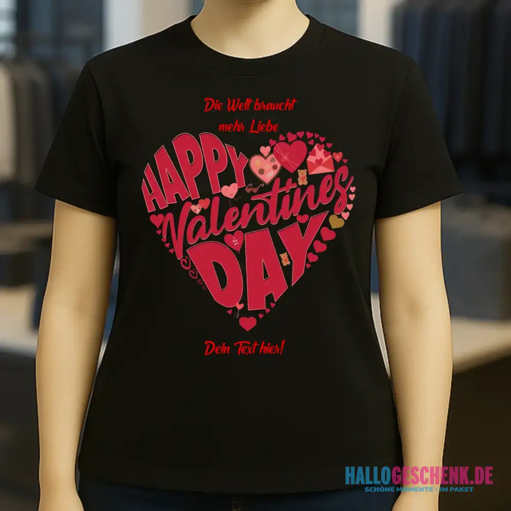 Valentinstag • Herz • Ladies Premium T-Shirt XS-2XL aus Bio-Baumwolle für Damen • Exklusivdesign • personalisiert
