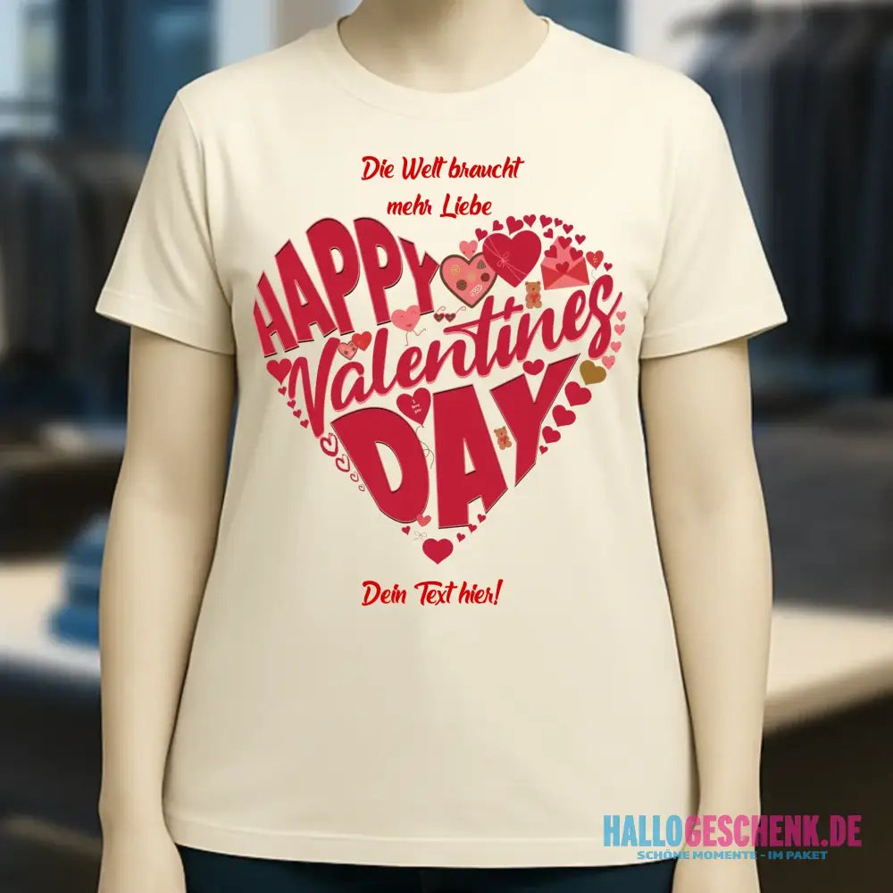 Valentinstag • Herz • Ladies Premium T-Shirt XS-2XL aus Bio-Baumwolle für Damen • Exklusivdesign • personalisiert