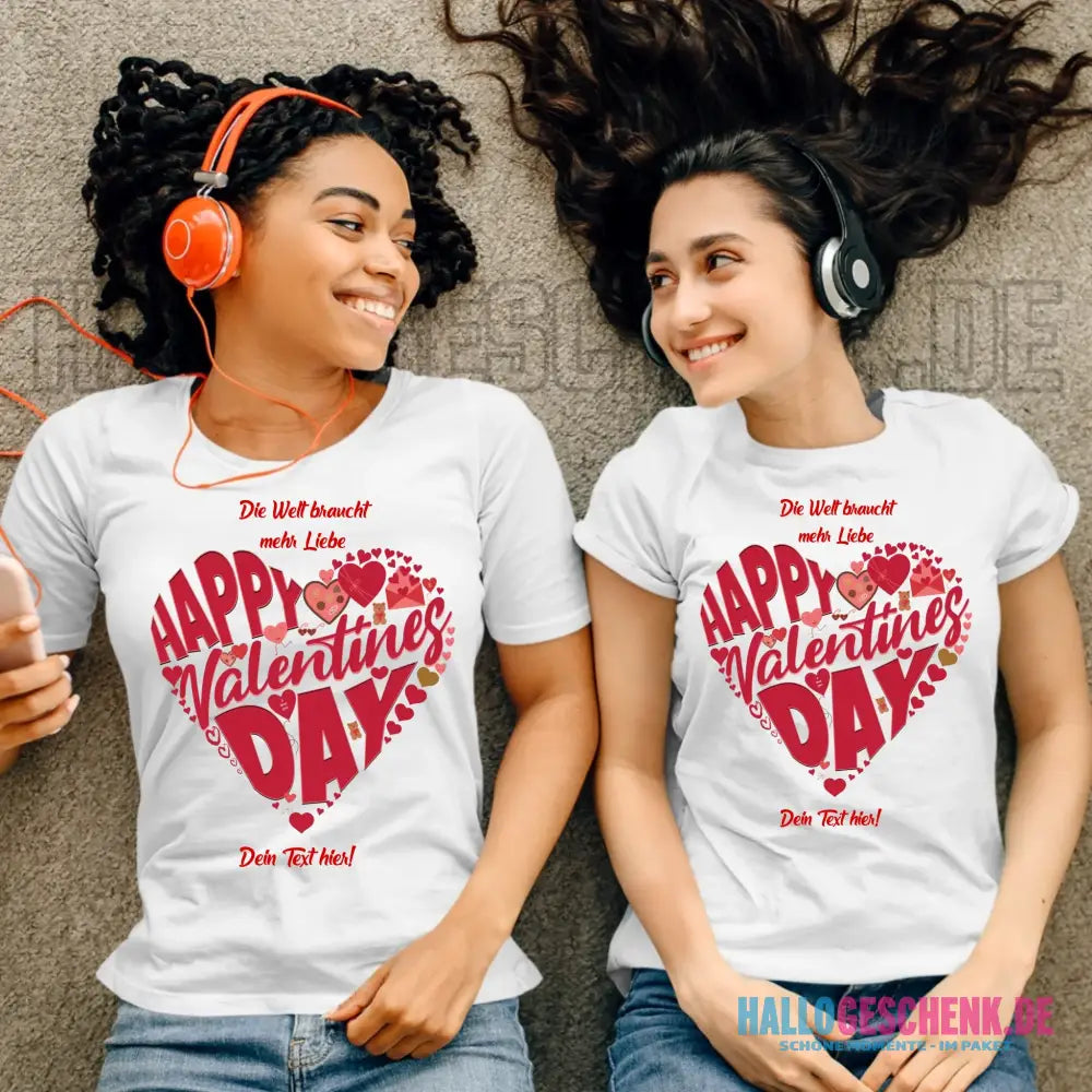 Valentinstag • Herz • Ladies Premium T-Shirt XS-2XL aus Bio-Baumwolle für Damen • Exklusivdesign • personalisiert