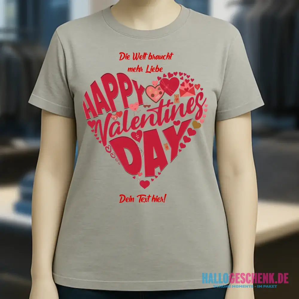 Valentinstag • Herz • Ladies Premium T-Shirt XS-2XL aus Bio-Baumwolle für Damen • Exklusivdesign • personalisiert