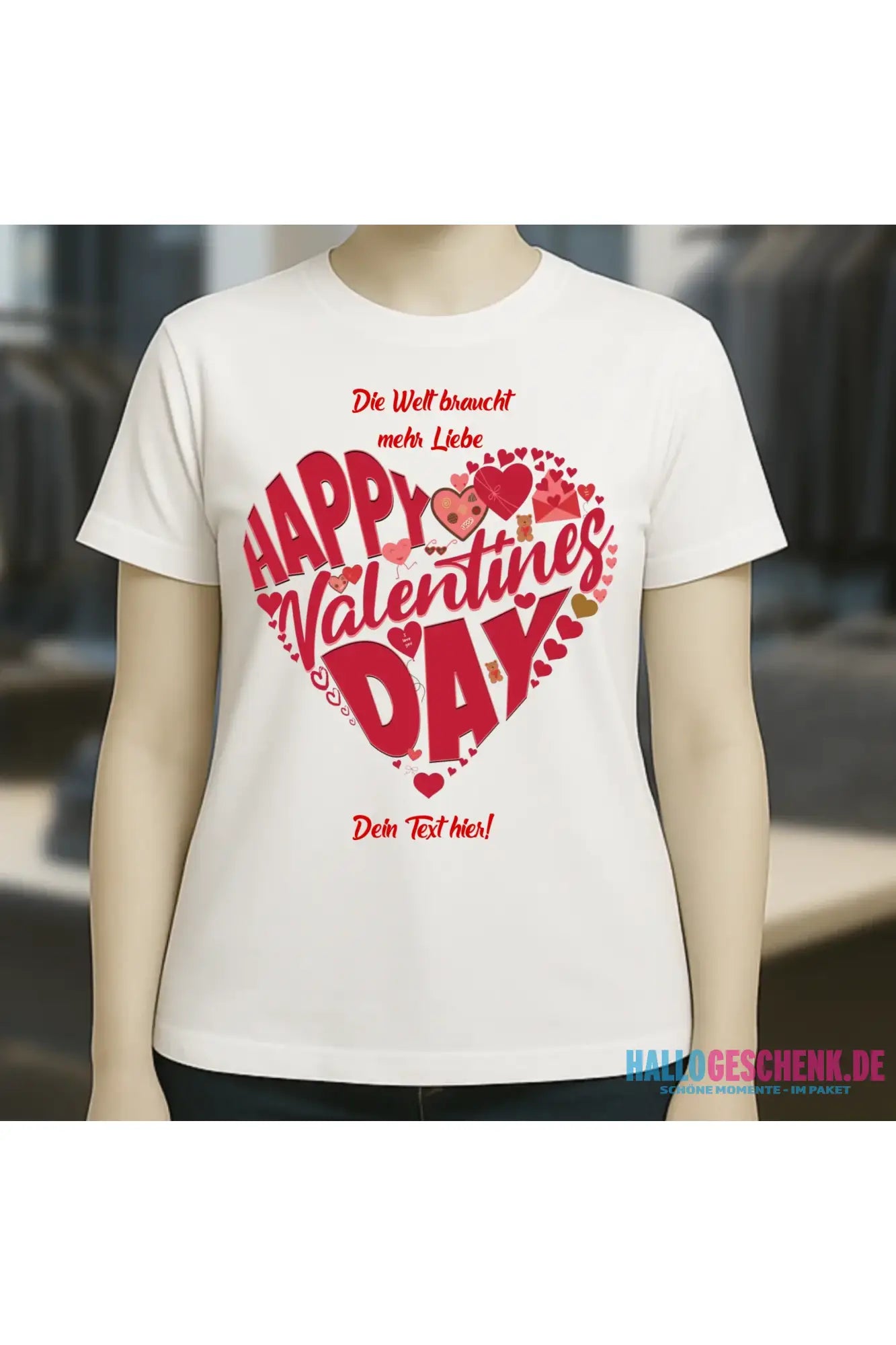 Valentinstag • Herz • Ladies Premium T-Shirt XS-2XL aus Bio-Baumwolle für Damen • Exklusivdesign • personalisiert