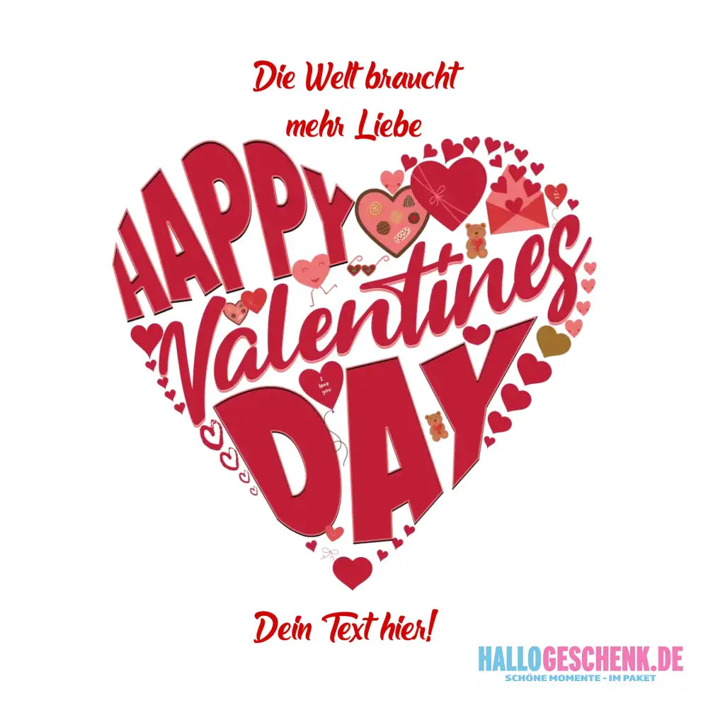 Valentinstag • Herz • Sticker • 20x20cm • ausgestanzt mit weißem Rand • personalisiert - ausgestanzter Sticker 20x20 cm