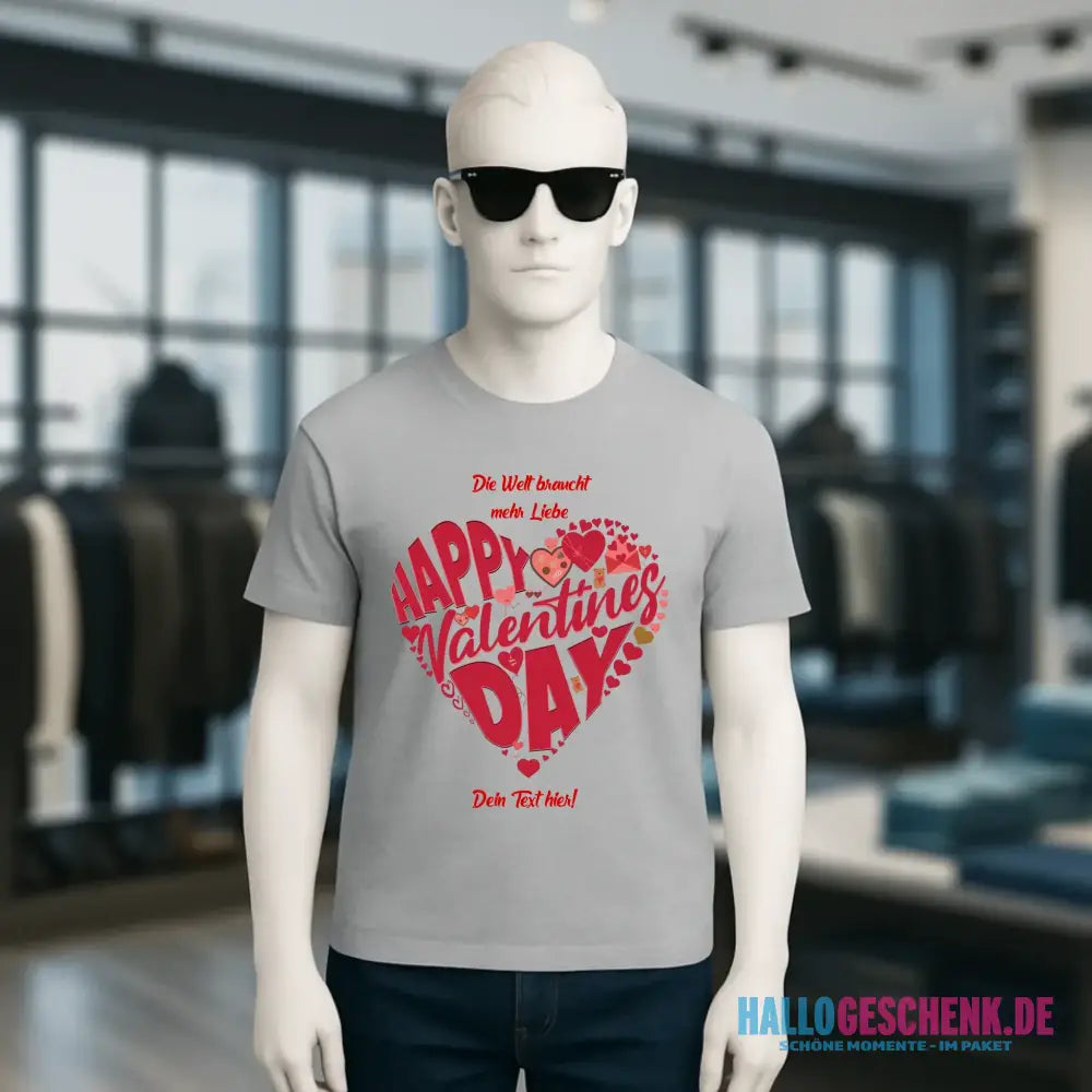 Valentinstag • Herz • Unisex Premium T-Shirt XS-5XL aus Bio-Baumwolle für Damen & Herren • Exklusivdesign • personalisiert