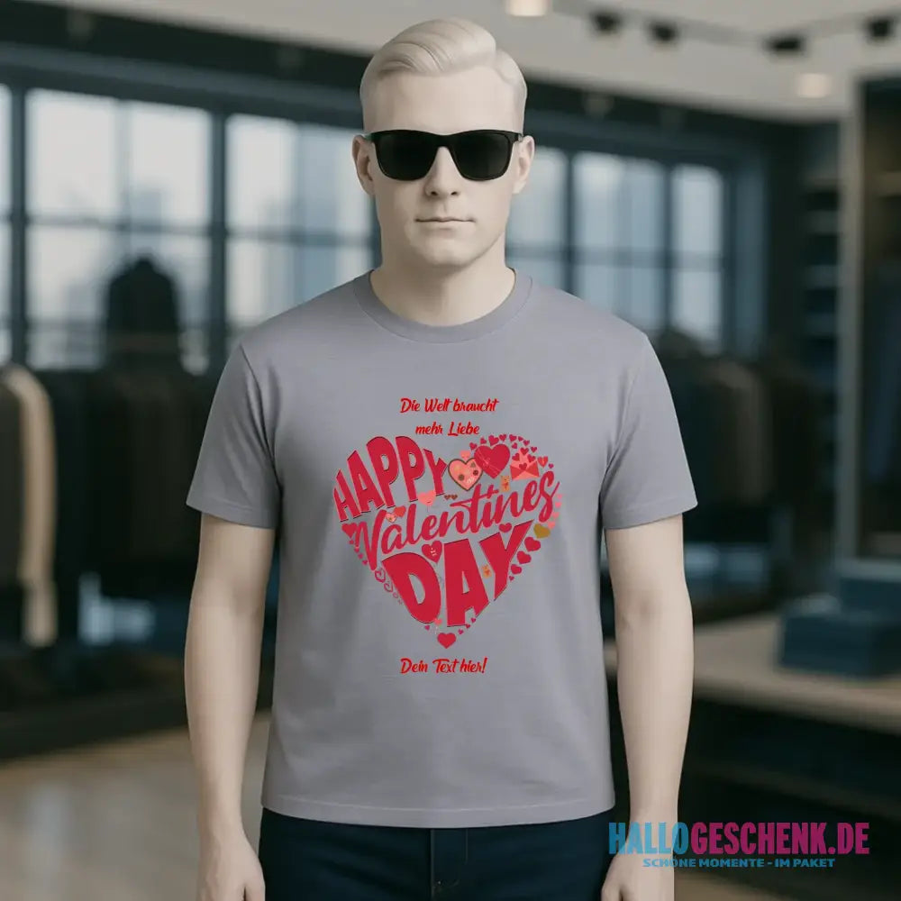 Valentinstag • Herz • Unisex Premium T-Shirt XS-5XL aus Bio-Baumwolle für Damen & Herren • Exklusivdesign • personalisiert