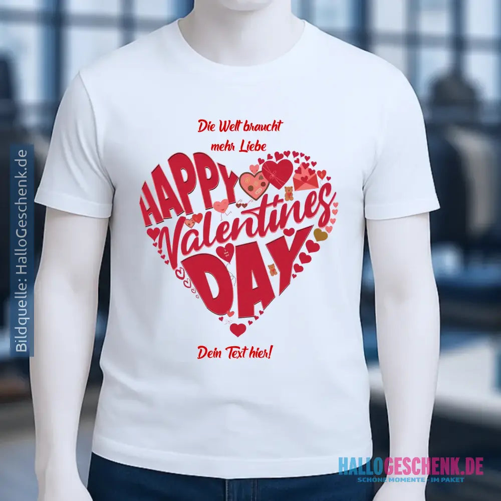 Valentinstag • Herz • Unisex Premium T-Shirt XS-5XL aus Bio-Baumwolle für Damen & Herren • Exklusivdesign • personalisiert