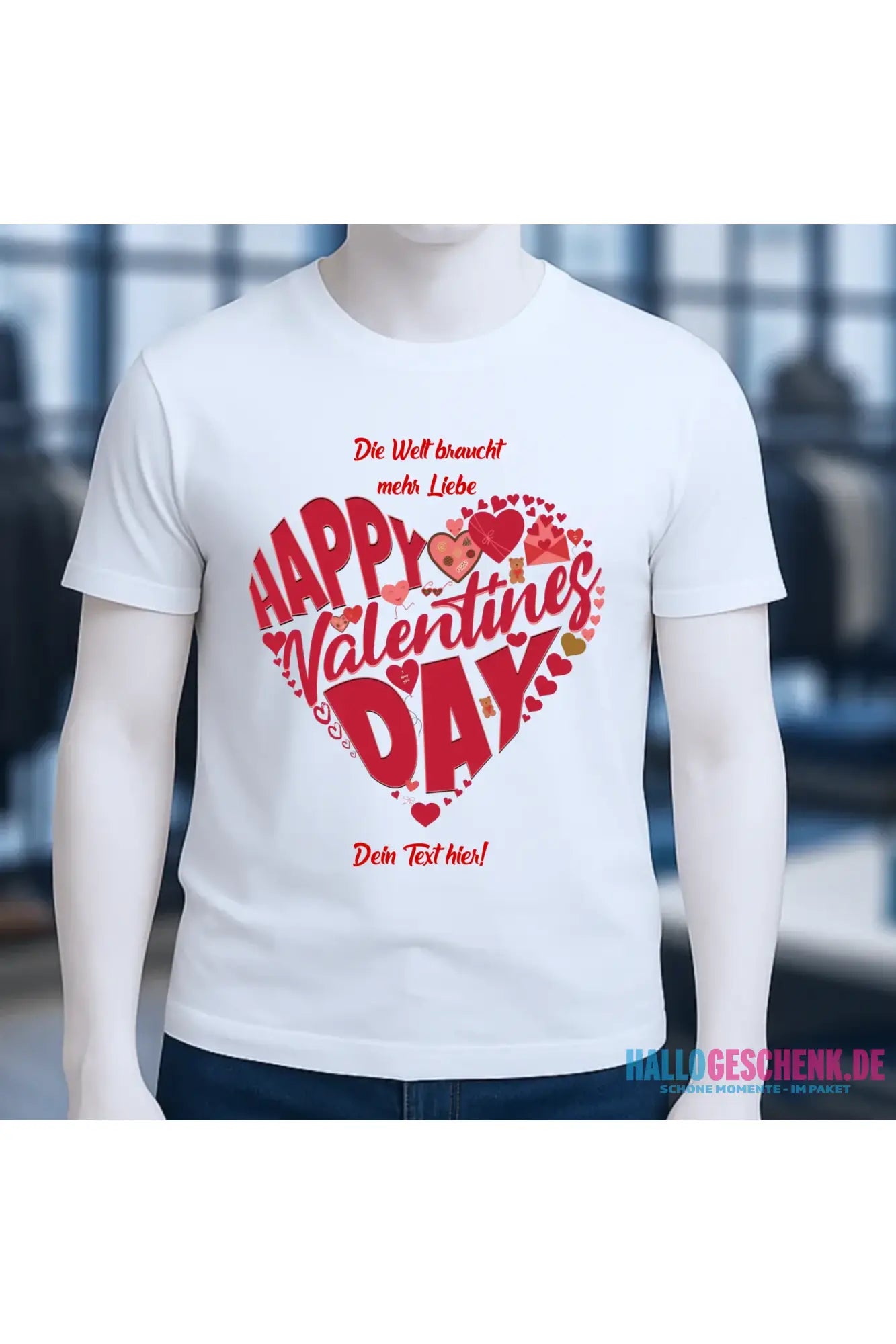 Valentinstag • Herz • Unisex Premium T-Shirt XS-5XL aus Bio-Baumwolle für Damen & Herren • Exklusivdesign • personalisiert