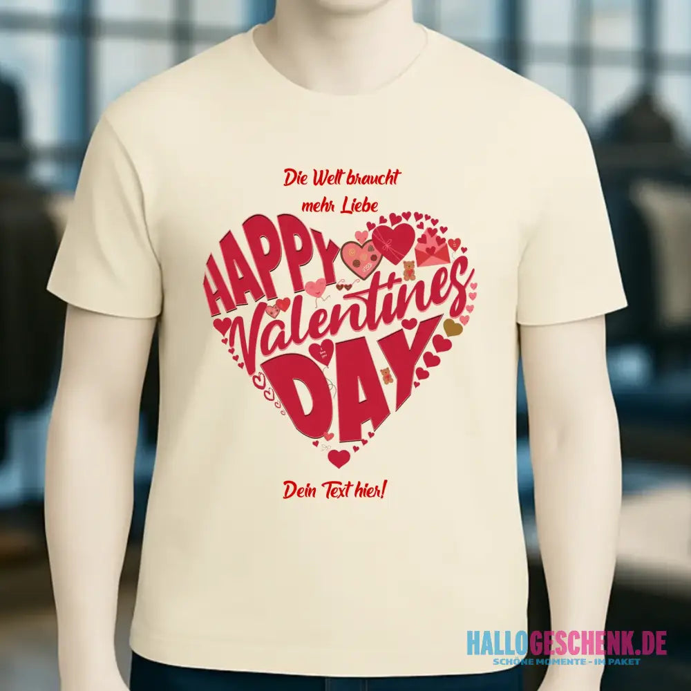Valentinstag • Herz • Unisex Premium T-Shirt XS-5XL aus Bio-Baumwolle für Damen & Herren • Exklusivdesign • personalisiert
