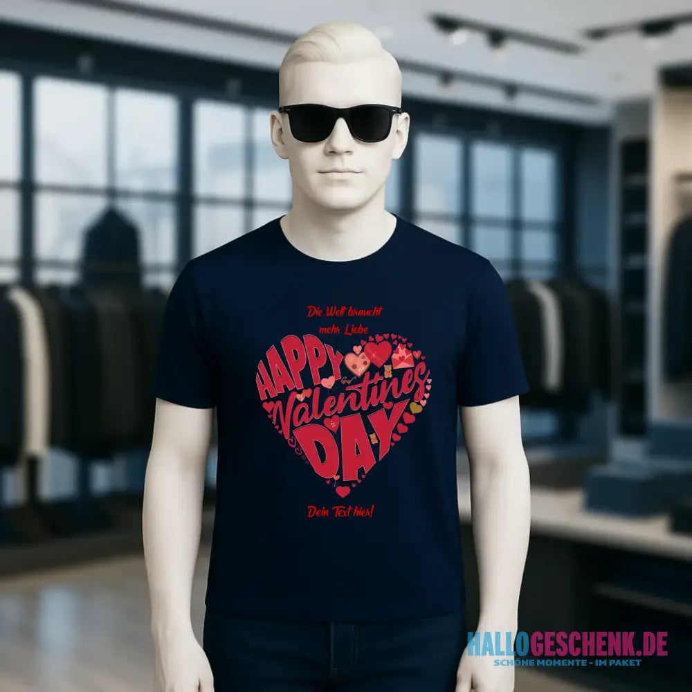Valentinstag • Herz • Unisex Premium T-Shirt XS-5XL aus Bio-Baumwolle für Damen & Herren • Exklusivdesign • personalisiert