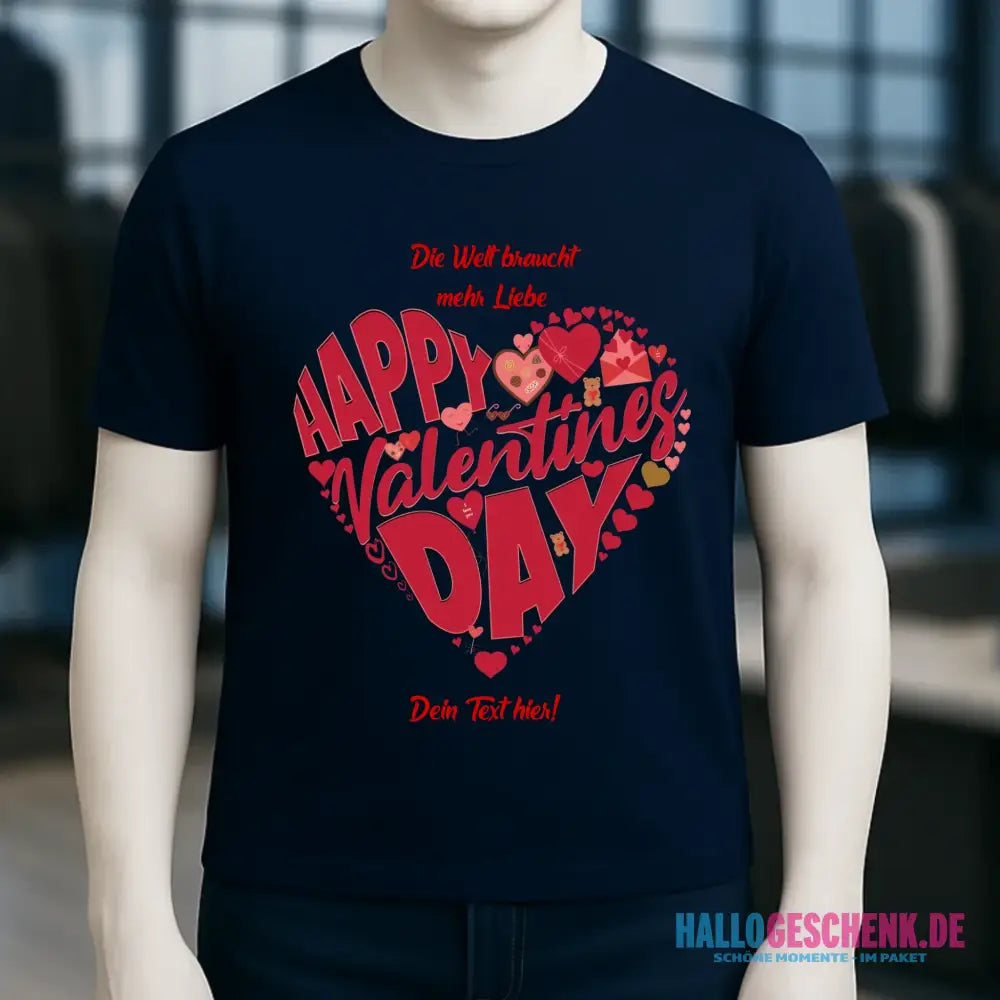Valentinstag • Herz • Unisex Premium T-Shirt XS-5XL aus Bio-Baumwolle für Damen & Herren • Exklusivdesign • personalisiert