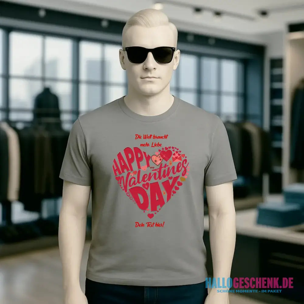 Valentinstag • Herz • Unisex Premium T-Shirt XS-5XL aus Bio-Baumwolle für Damen & Herren • Exklusivdesign • personalisiert
