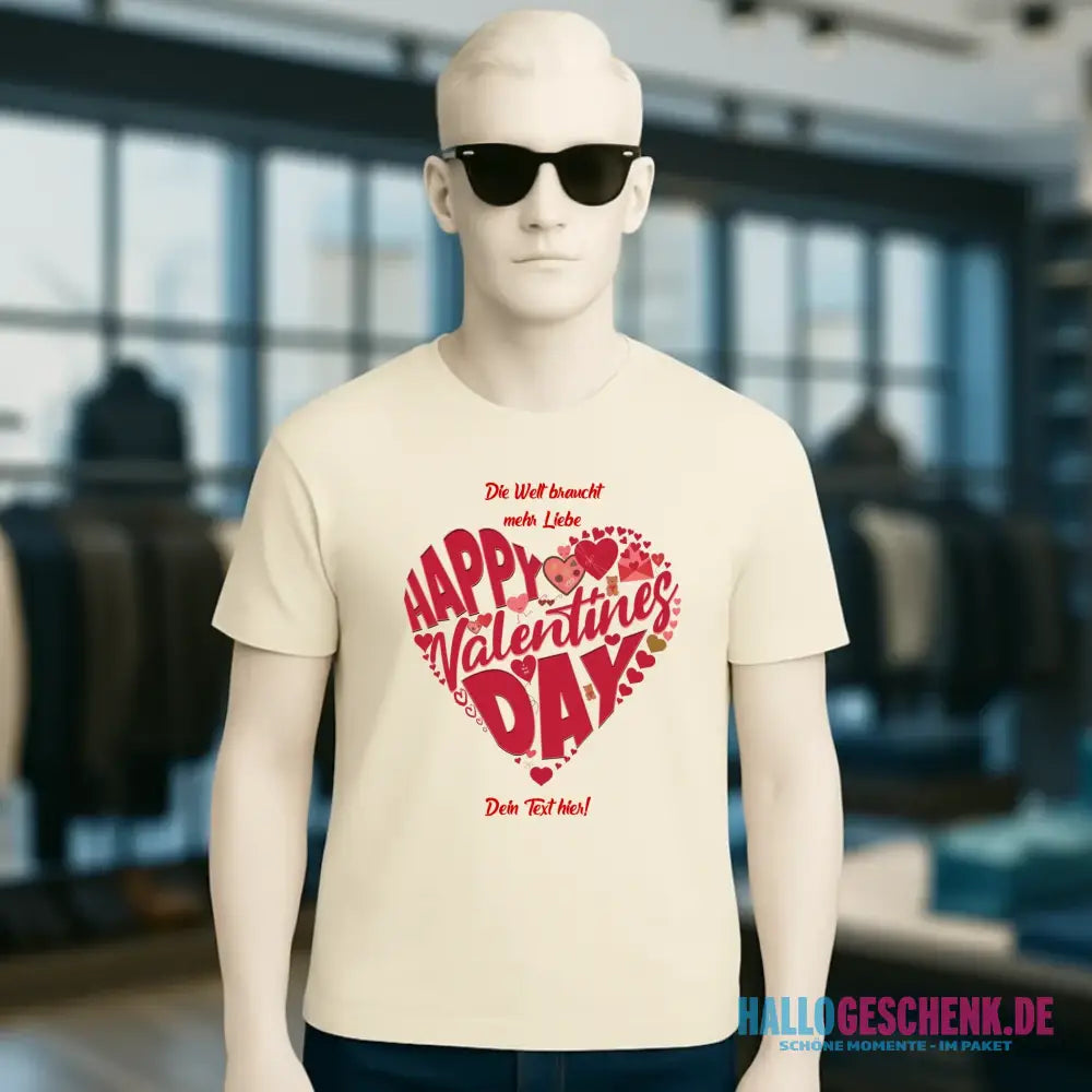 Valentinstag • Herz • Unisex Premium T-Shirt XS-5XL aus Bio-Baumwolle für Damen & Herren • Exklusivdesign • personalisiert