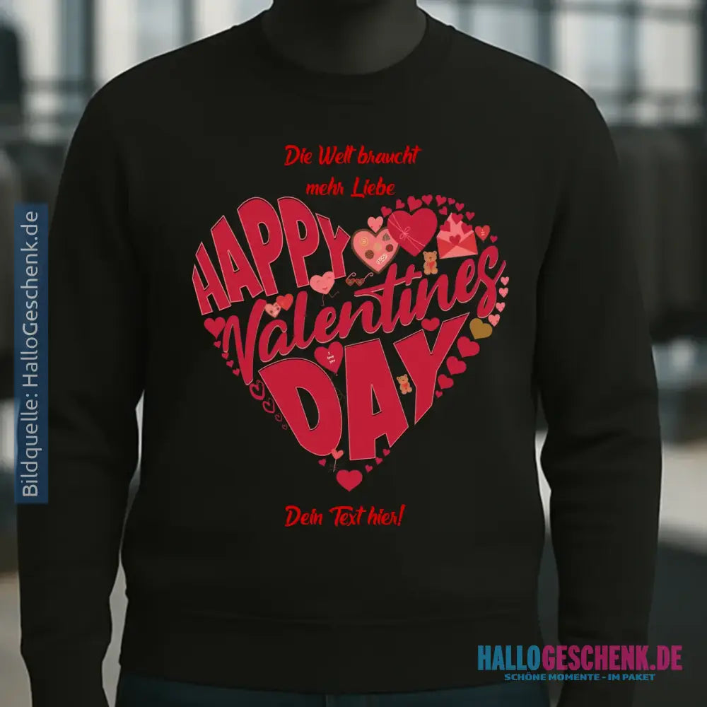 Valentinstag • Herz • Unisex Sweatshirt Bio-Baumwolle in 4 Farben XS-3XL • personalisiert