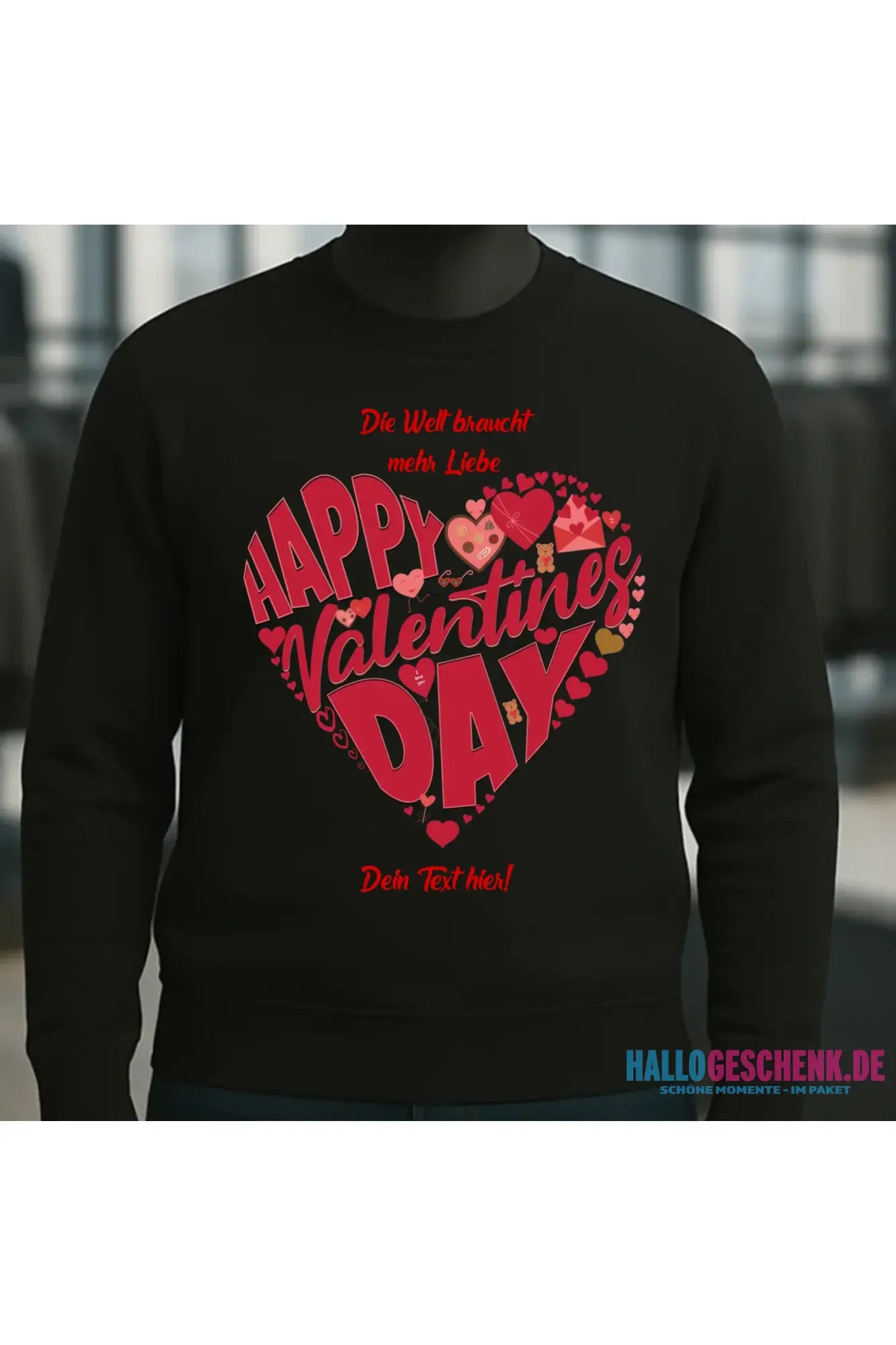 Valentinstag • Herz • Unisex Sweatshirt Bio-Baumwolle in 4 Farben XS-3XL • personalisiert
