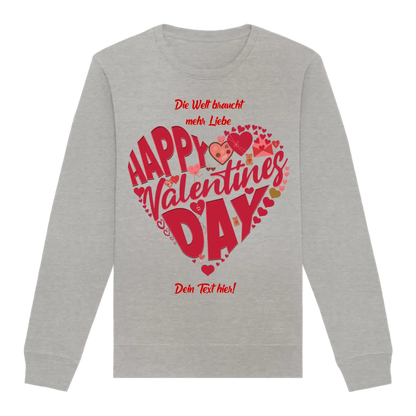Valentinstag • Herz • Unisex Sweatshirt Bio-Baumwolle in 4 Farben XS-3XL • personalisiert