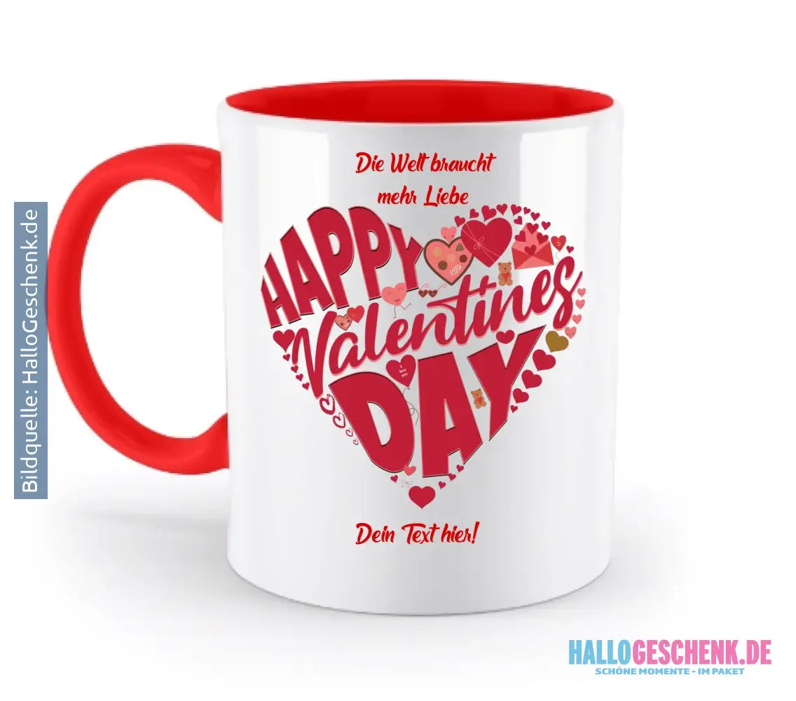 Valentinstag • Herz • zweifarbige Tasse • spülmaschinengeeignet • Exklusivdesign • personalisiert