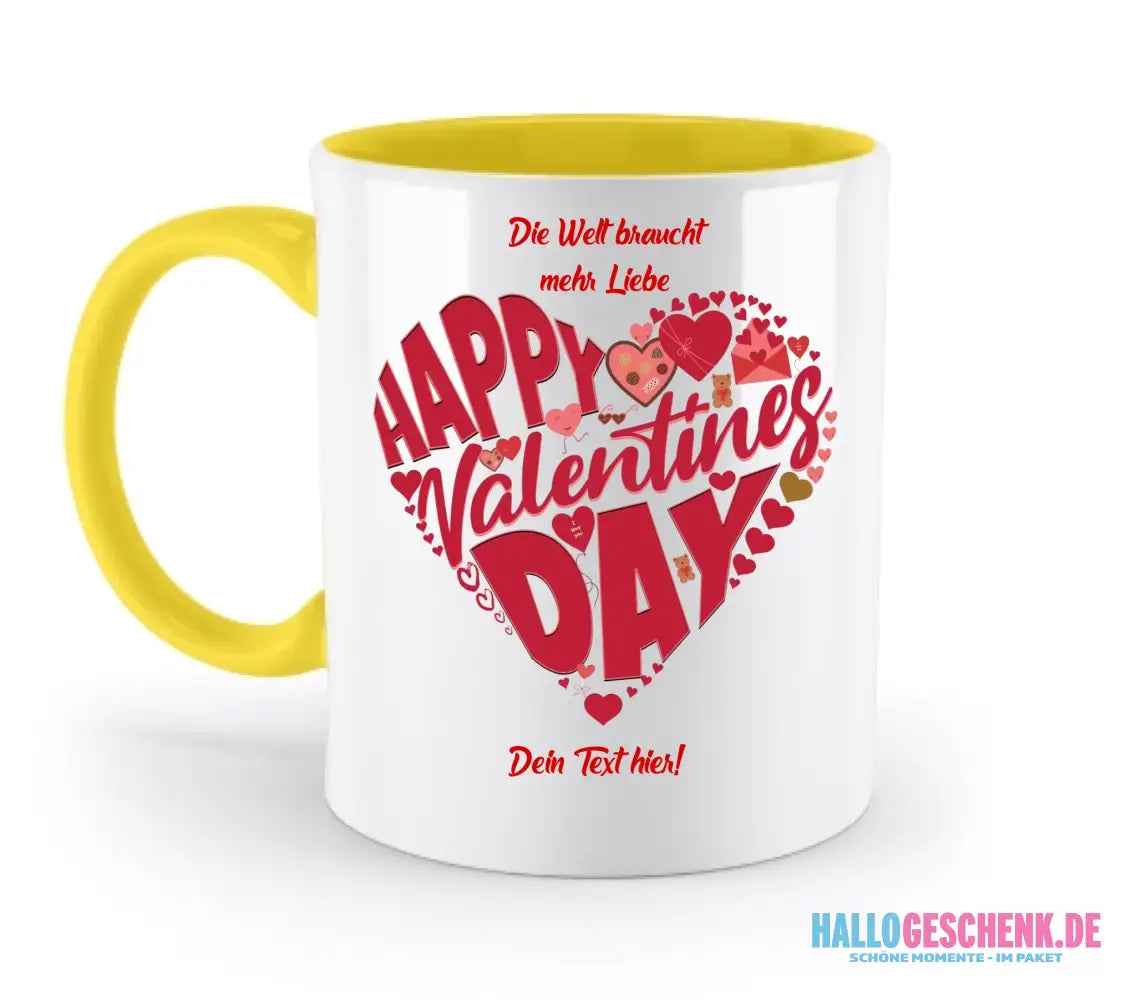 Valentinstag • Herz • zweifarbige Tasse • spülmaschinengeeignet • Exklusivdesign • personalisiert