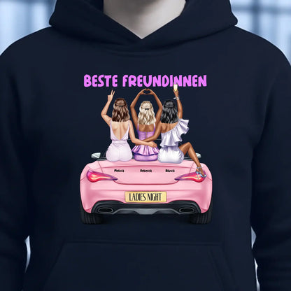 Vegas Girls • 1-3 Frauen • mit Wunschtext • Unisex Hoodie für Damen & Herren • Bio • personalisiert