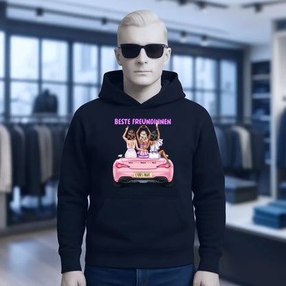 Vegas Girls • 1-3 Frauen • mit Wunschtext • Unisex Hoodie für Damen & Herren • Bio • personalisiert