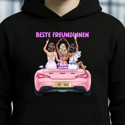 Vegas Girls • 1-3 Frauen • mit Wunschtext • Unisex Hoodie für Damen & Herren • Bio • personalisiert