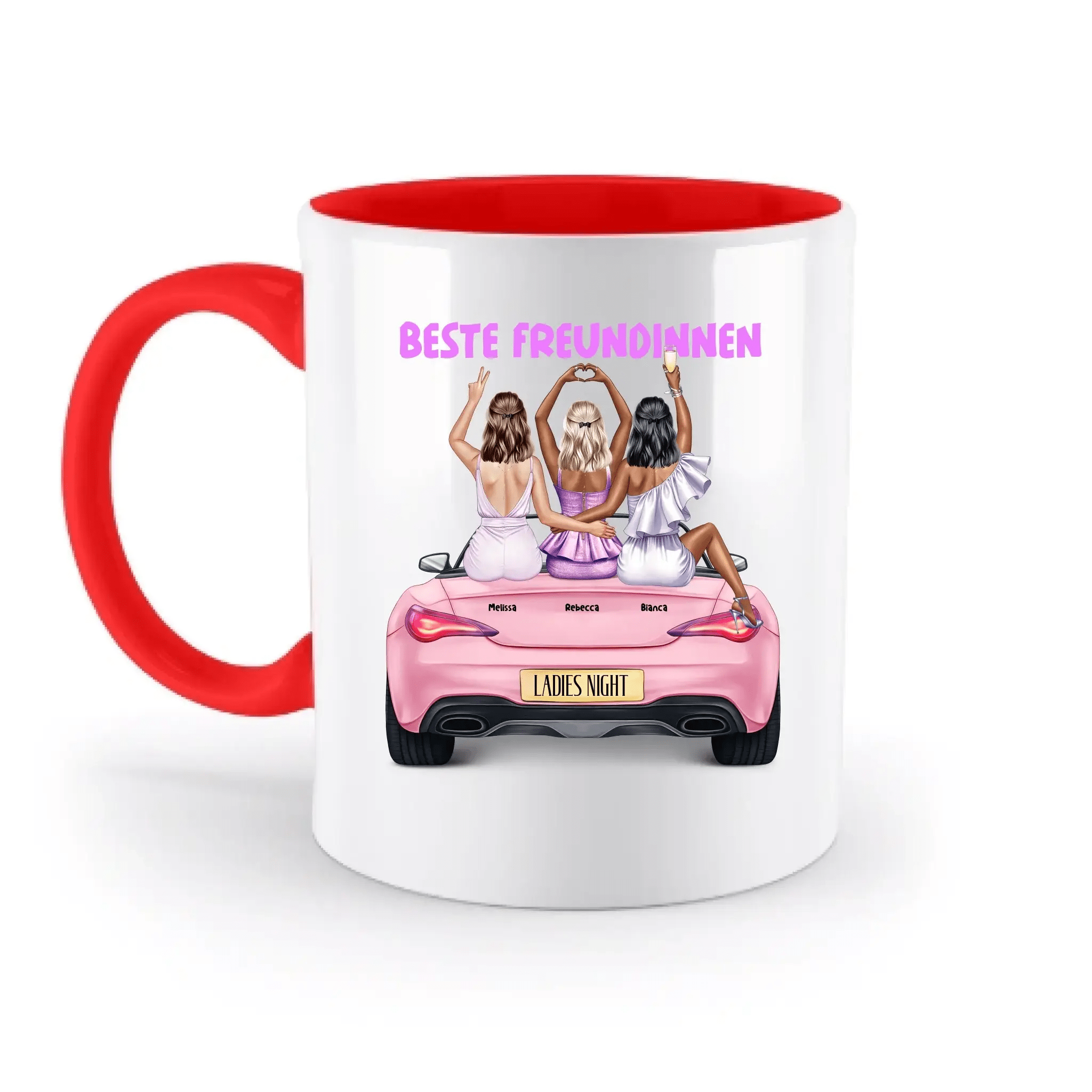 Vegas Girls • 1-3 Frauen • mit Wunschtext • zweifarbige Tasse • Exklusivdesign • personalisiert