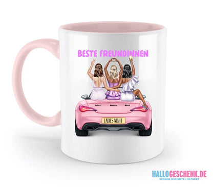 Vegas Girls • 1-3 Frauen • mit Wunschtext • zweifarbige Tasse • Exklusivdesign • personalisiert - zweifarbige Tasse