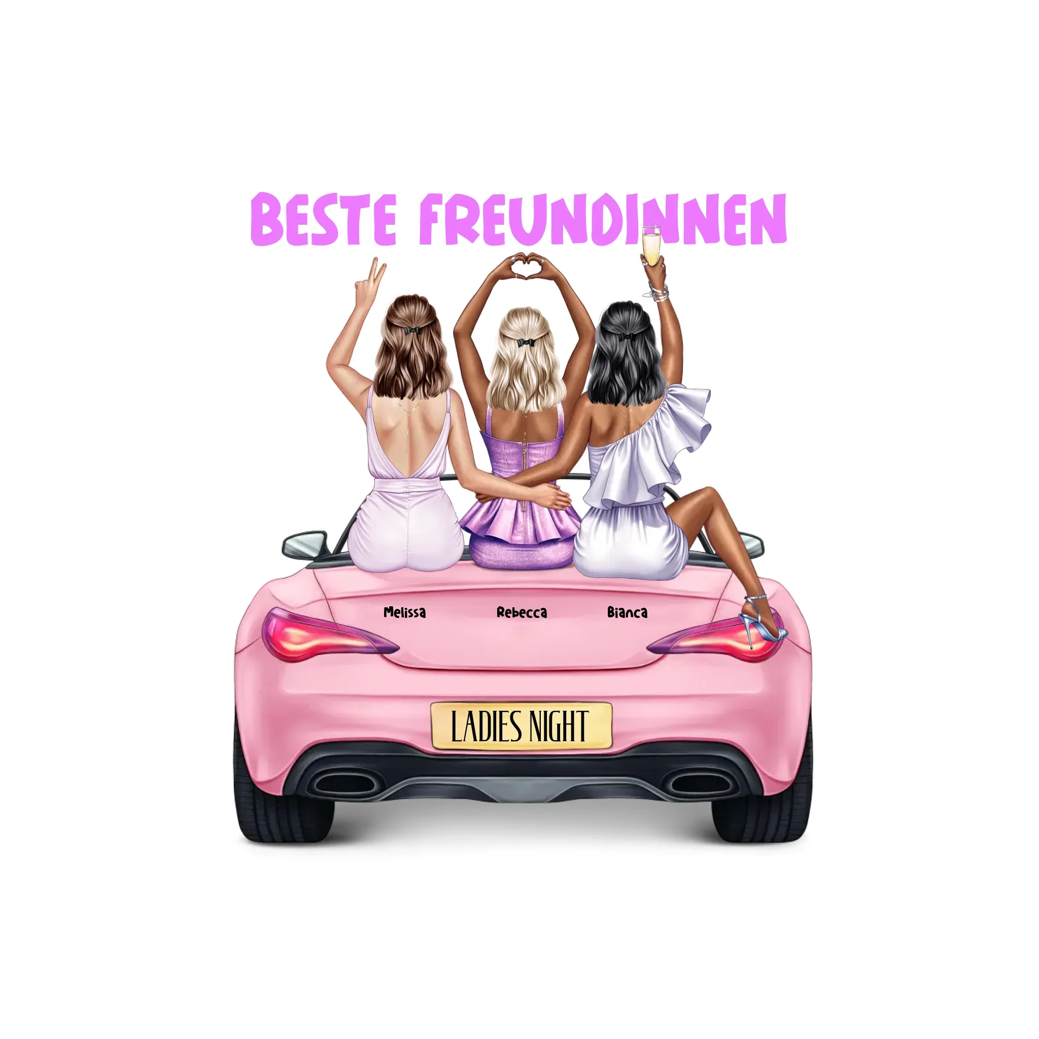 Vegas Girls: 1-3 Girls • mehrere Artikel • ’Statement-Collection’ • Wunschtext • personalisierte Figuren