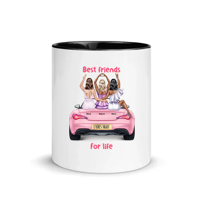 Vegas Girls (1–3 names) – Personalized Unisex T-Shirt | Bella + Canvas 3001 - White Ceramic Mug with Color Inside