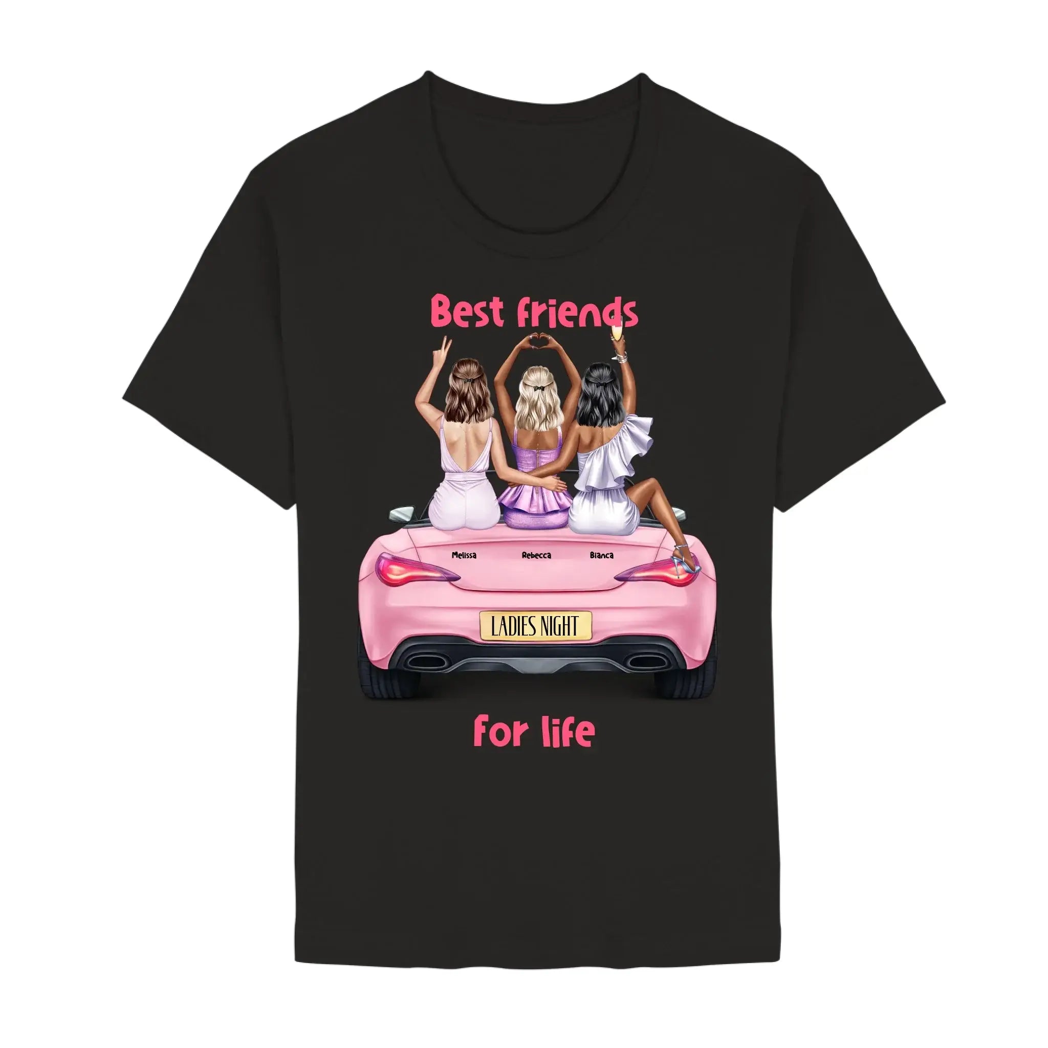 Vegas Girls (1–3 names) – Personalized Unisex T-Shirt | Bella + Canvas 3001 - Staple | Black / 2XL - personalized