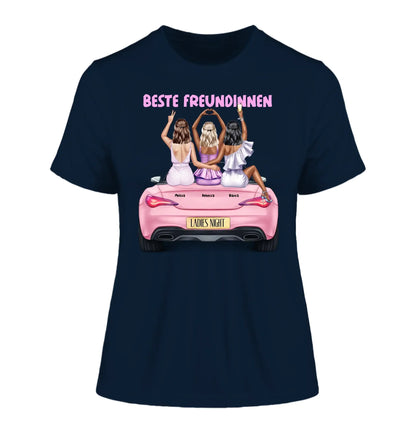 Vegas Girls (1-3 personalisierbare Figuren) - Damen T-Shirt (Fitted) • Bio / French Navy / 2XL - personalisierbare