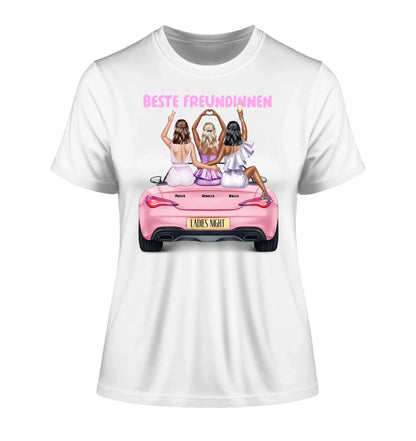 Vegas Girls (1-3 personalisierbare Figuren) - Damen T-Shirt (Fitted) • Bio / White / 2XL - personalisierbare Figuren