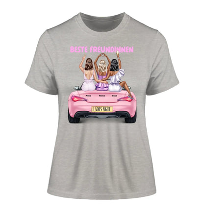 Vegas Girls (1-3 personalisierbare Figuren) - Damen T-Shirt (Fitted) • Bio / Heather Grey / 2XL - personalisierbare