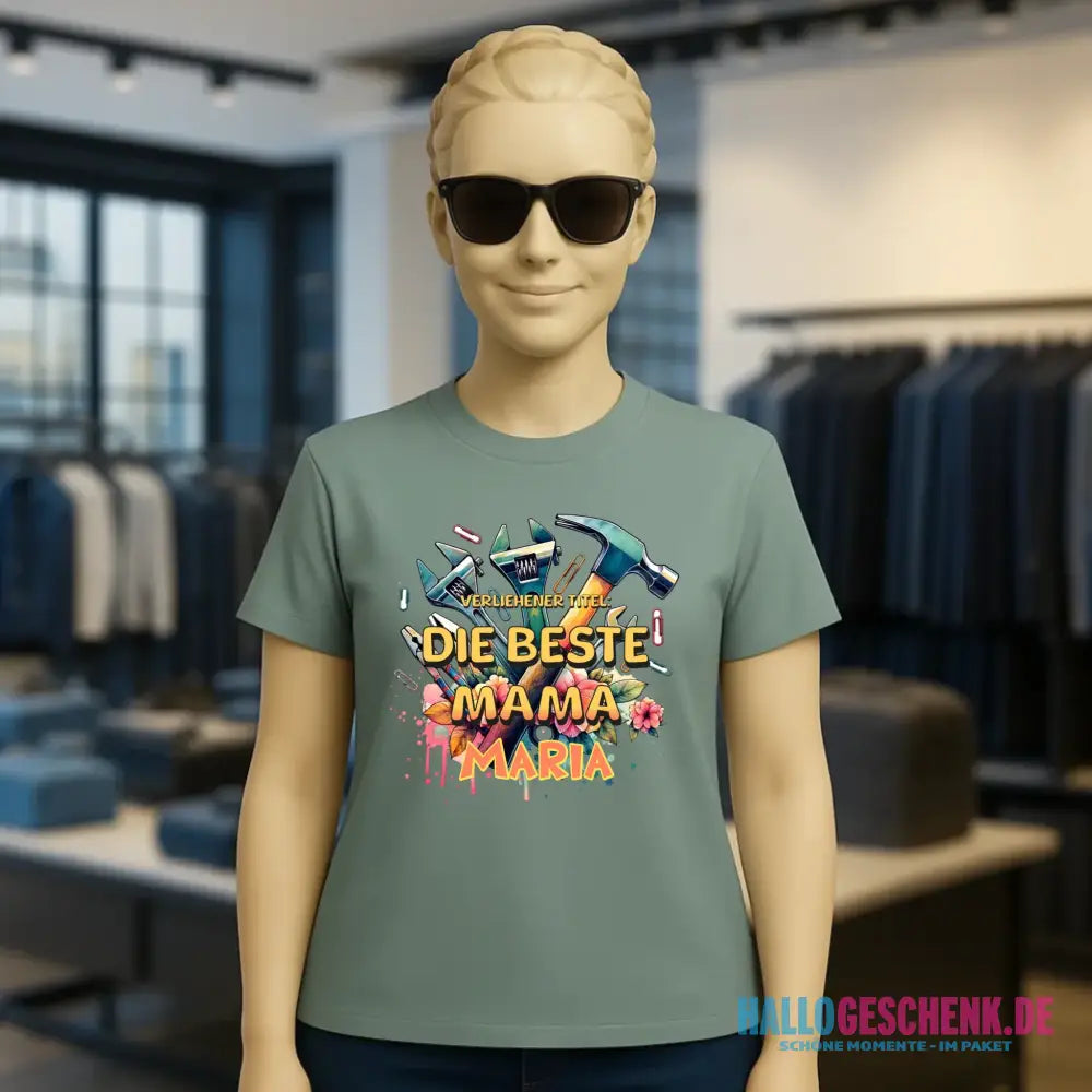 Verliehener Titel: Beste Mama • Ladies Premium T-Shirt XS-2XL aus Bio-Baumwolle für Damen • Exklusivdesign • personalisiert