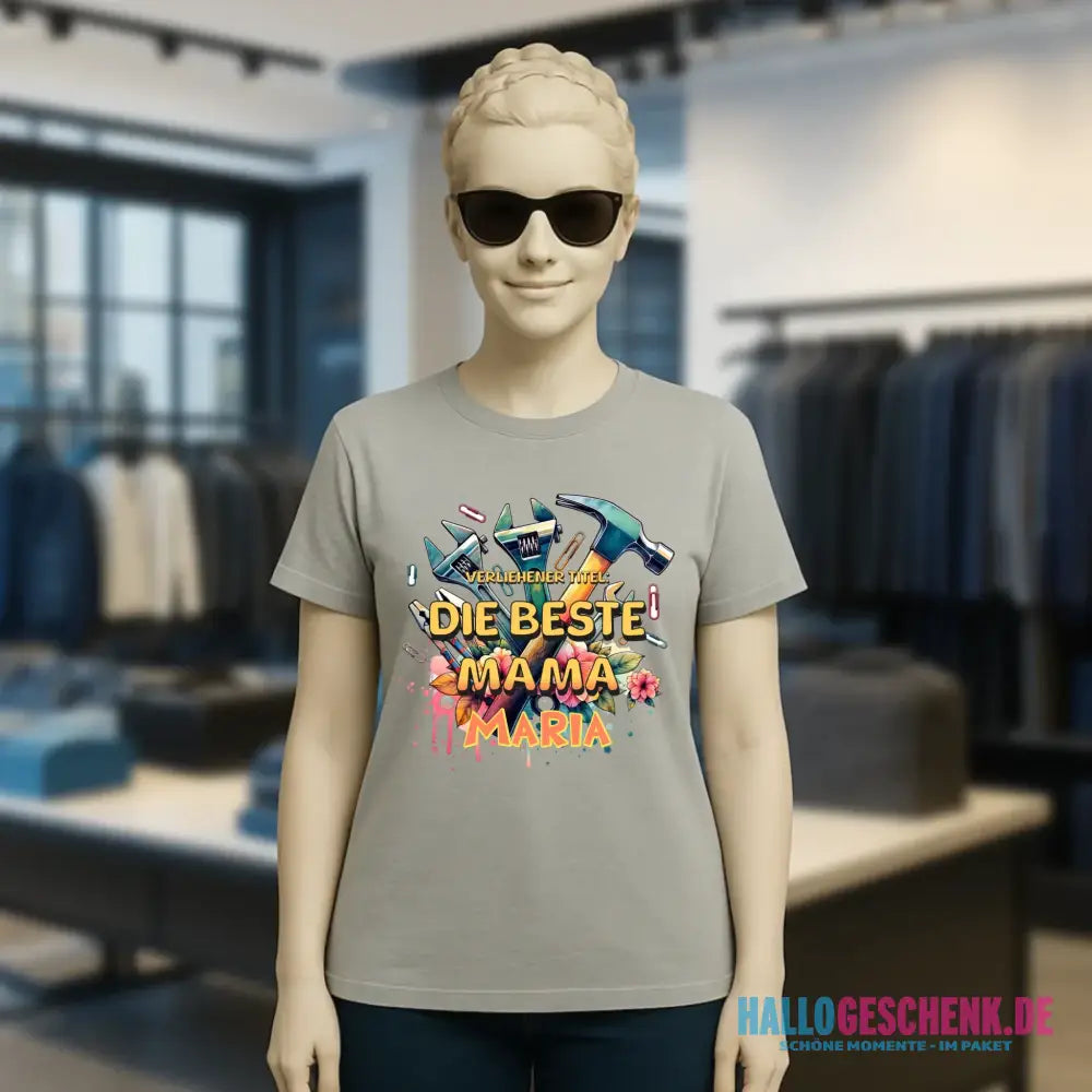 Verliehener Titel: Beste Mama • Ladies Premium T-Shirt XS-2XL aus Bio-Baumwolle für Damen • Exklusivdesign • personalisiert