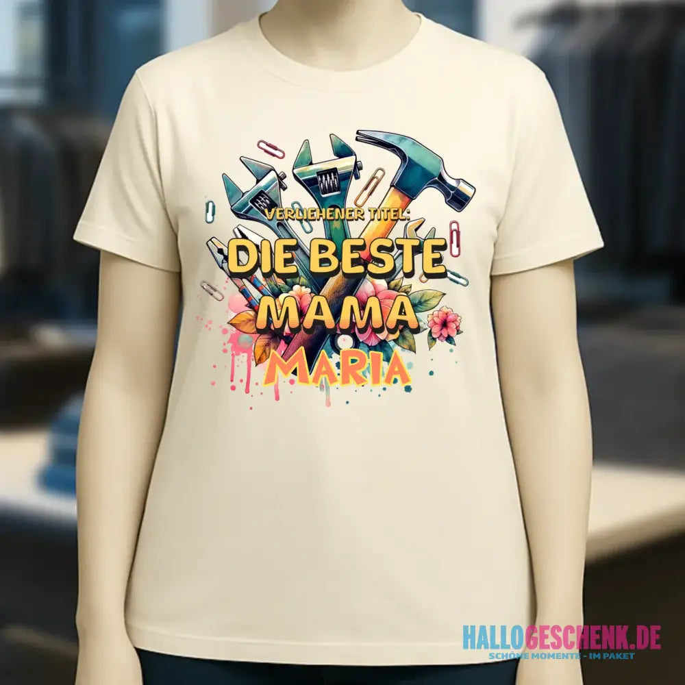 Verliehener Titel: Beste Mama • Ladies Premium T-Shirt XS-2XL aus Bio-Baumwolle für Damen • Exklusivdesign • personalisiert
