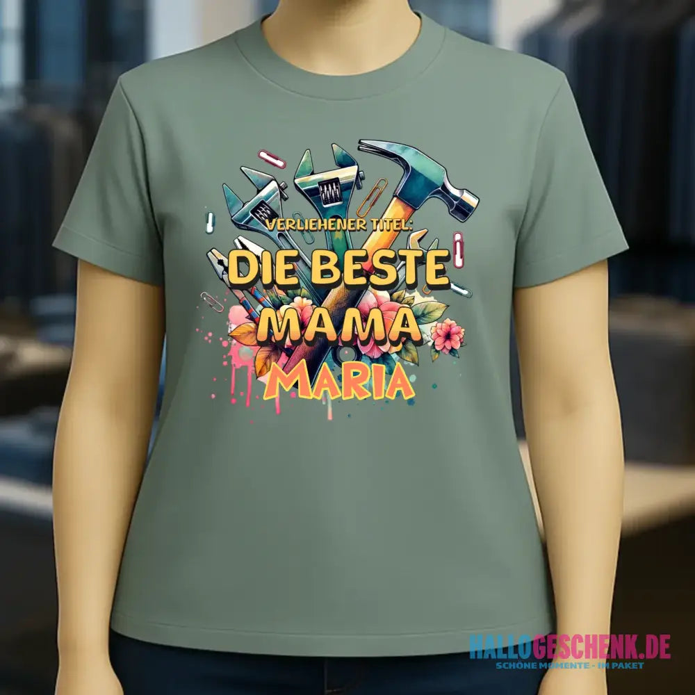 Verliehener Titel: Beste Mama • Ladies Premium T-Shirt XS-2XL aus Bio-Baumwolle für Damen • Exklusivdesign • personalisiert