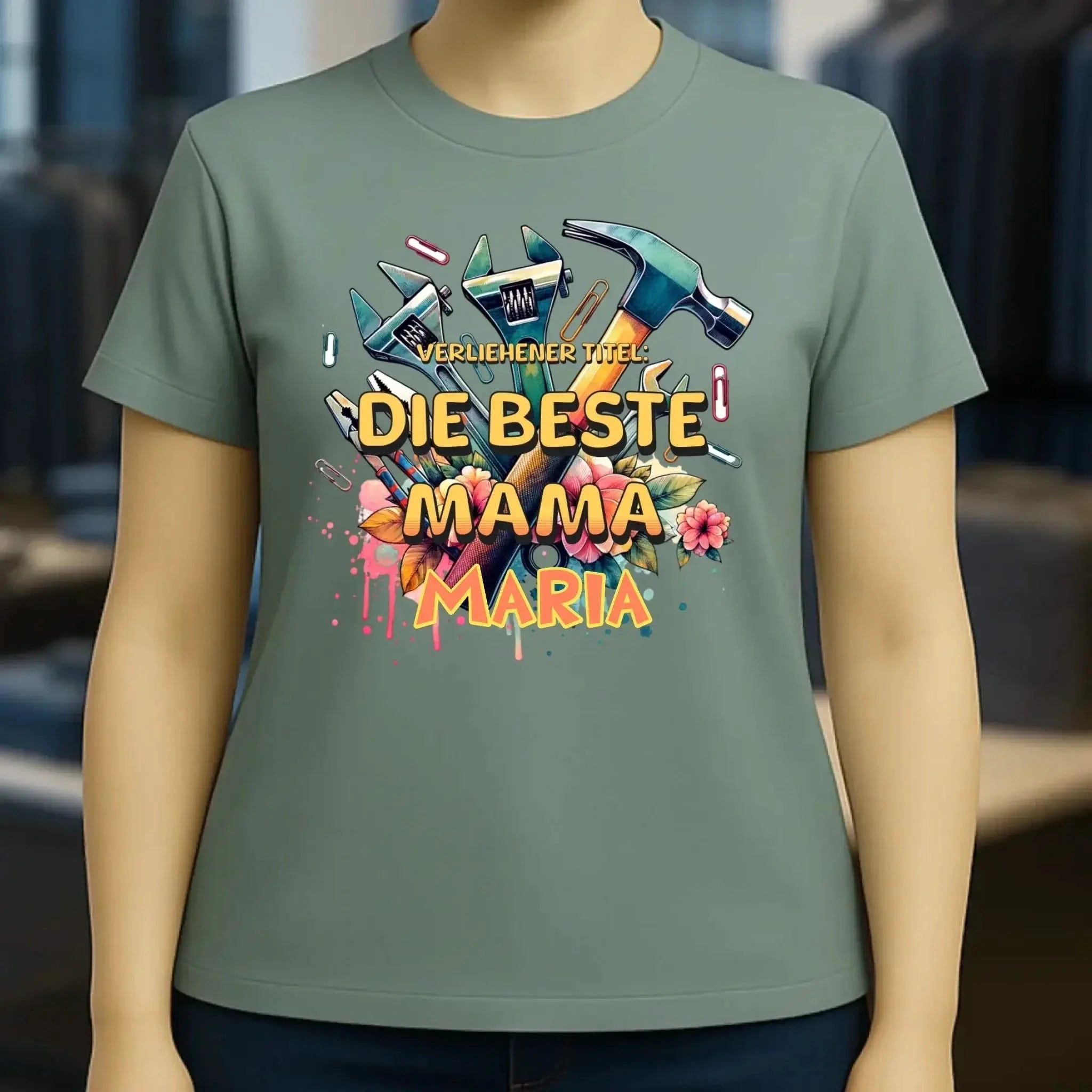 Verliehener Titel: Beste Mama • Ladies Premium T-Shirt XS-2XL aus Bio-Baumwolle für Damen • Exklusivdesign • personalisiert