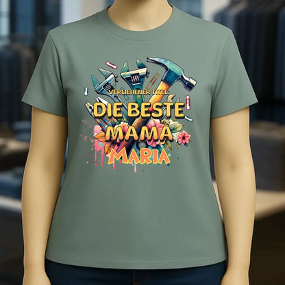 Verliehener Titel: Beste Mama • Ladies Premium T-Shirt XS-2XL aus Bio-Baumwolle für Damen • Exklusivdesign • personalisiert