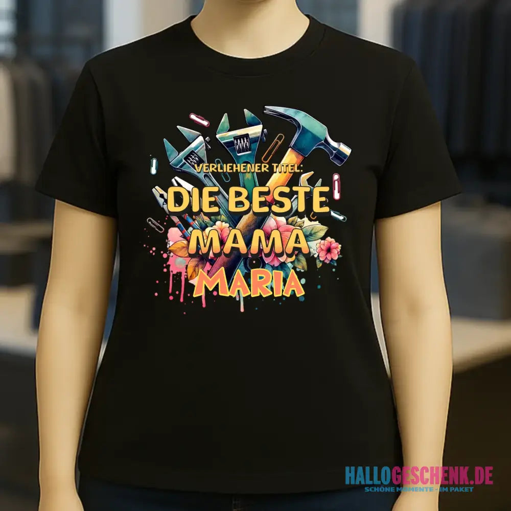 Verliehener Titel: Beste Mama • Ladies Premium T-Shirt XS-2XL aus Bio-Baumwolle für Damen • Exklusivdesign • personalisiert