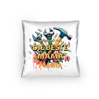 Verliehener Titel: Beste Mama + Wunschtext • Kissen 40x40 cm • personalisiert - Kissen 40x40 cm / White / 40cm-x-40cm