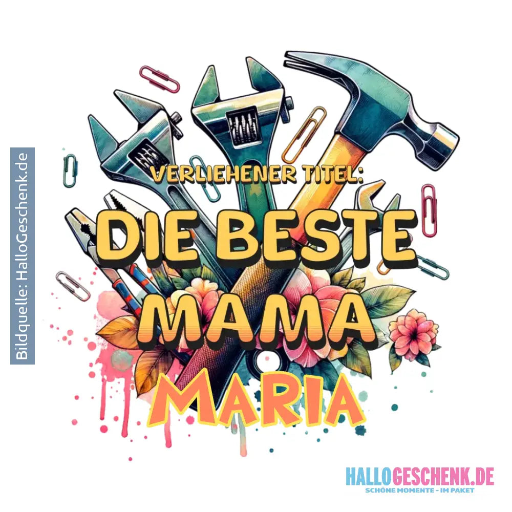 Verliehener Titel: Beste Mama + Wunschtext • personalisiert • STICKER 20x20cm (Aufkleber) - ausgestanzter Sticker 20x20