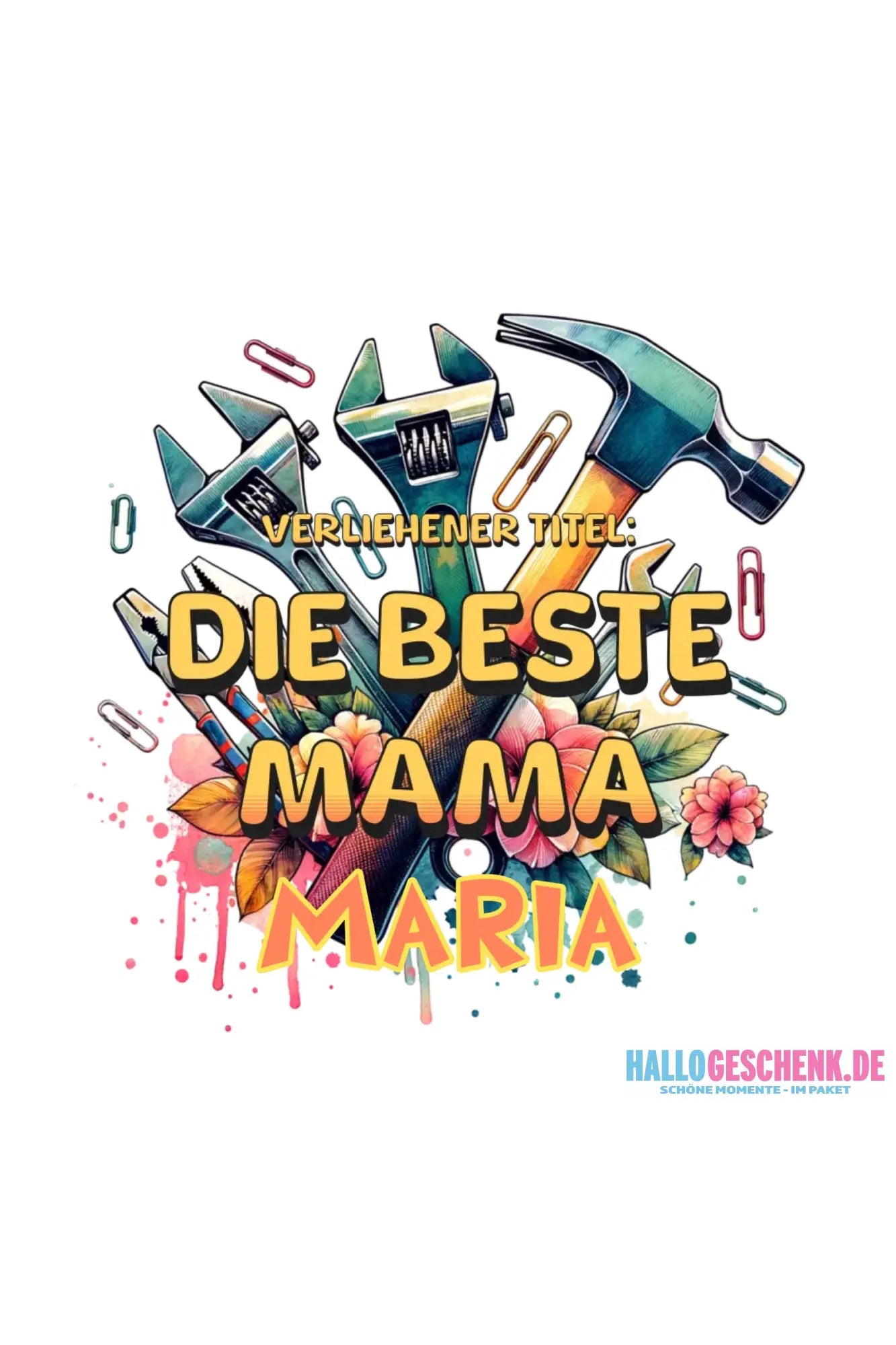 Verliehener Titel: Beste Mama + Wunschtext • personalisiert • STICKER 20x20cm (Aufkleber) - ausgestanzter Sticker 20x20