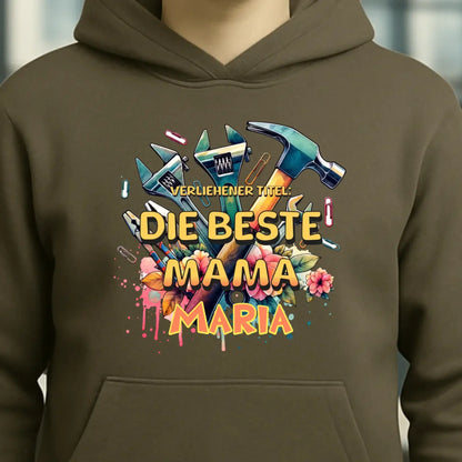 Verliehener Titel: Beste Mama + Wunschtext • Unisex Premium Hoodie XS-5XL aus Bio-Baumwolle für Damen & Herren • Exklusivdesign • personalisiert