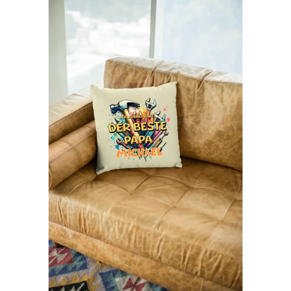 Verliehener Titel: Bester Papa + Wunschtext • Kissen 40x40 cm • personalisiert