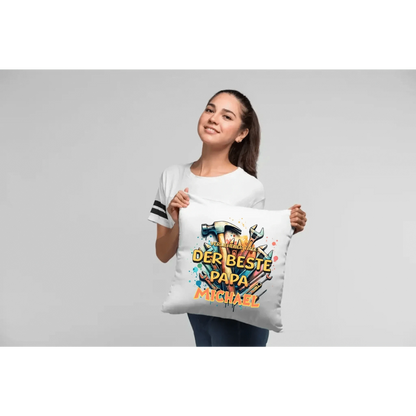 Verliehener Titel: Bester Papa + Wunschtext • Kissen 40x40 cm • personalisiert