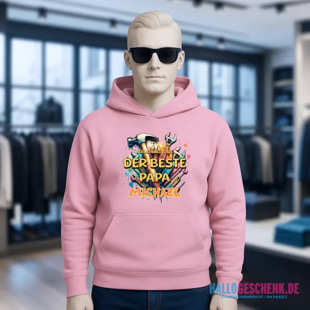 Verliehener Titel: Bester Papa + Wunschtext • Unisex Premium Hoodie XS-5XL aus Bio-Baumwolle für Damen & Herren • Exklusivdesign • personalisiert