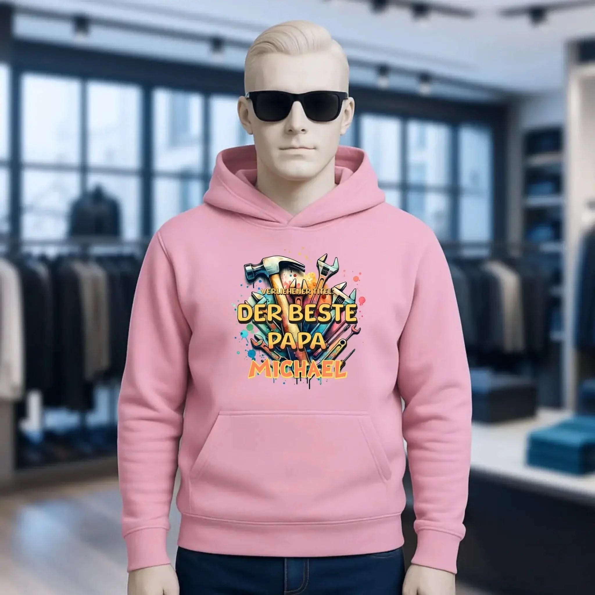 Verliehener Titel: Bester Papa + Wunschtext • Unisex Premium Hoodie XS-5XL aus Bio-Baumwolle für Damen & Herren • Exklusivdesign • personalisiert