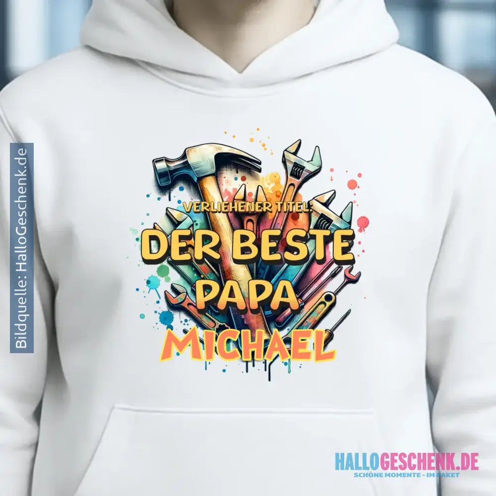 Verliehener Titel: Bester Papa + Wunschtext • Unisex Premium Hoodie XS-5XL aus Bio-Baumwolle für Damen & Herren • Exklusivdesign • personalisiert