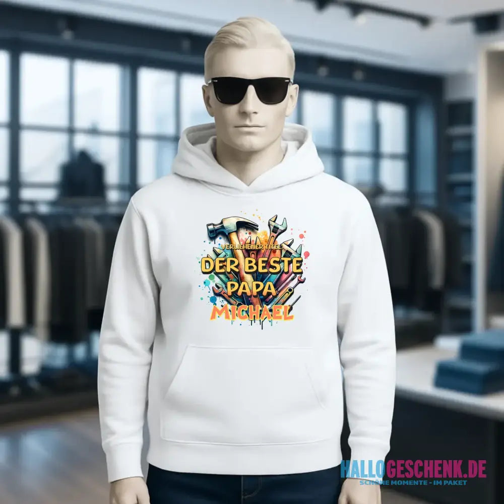 Verliehener Titel: Bester Papa + Wunschtext • Unisex Premium Hoodie XS-5XL aus Bio-Baumwolle für Damen & Herren • Exklusivdesign • personalisiert