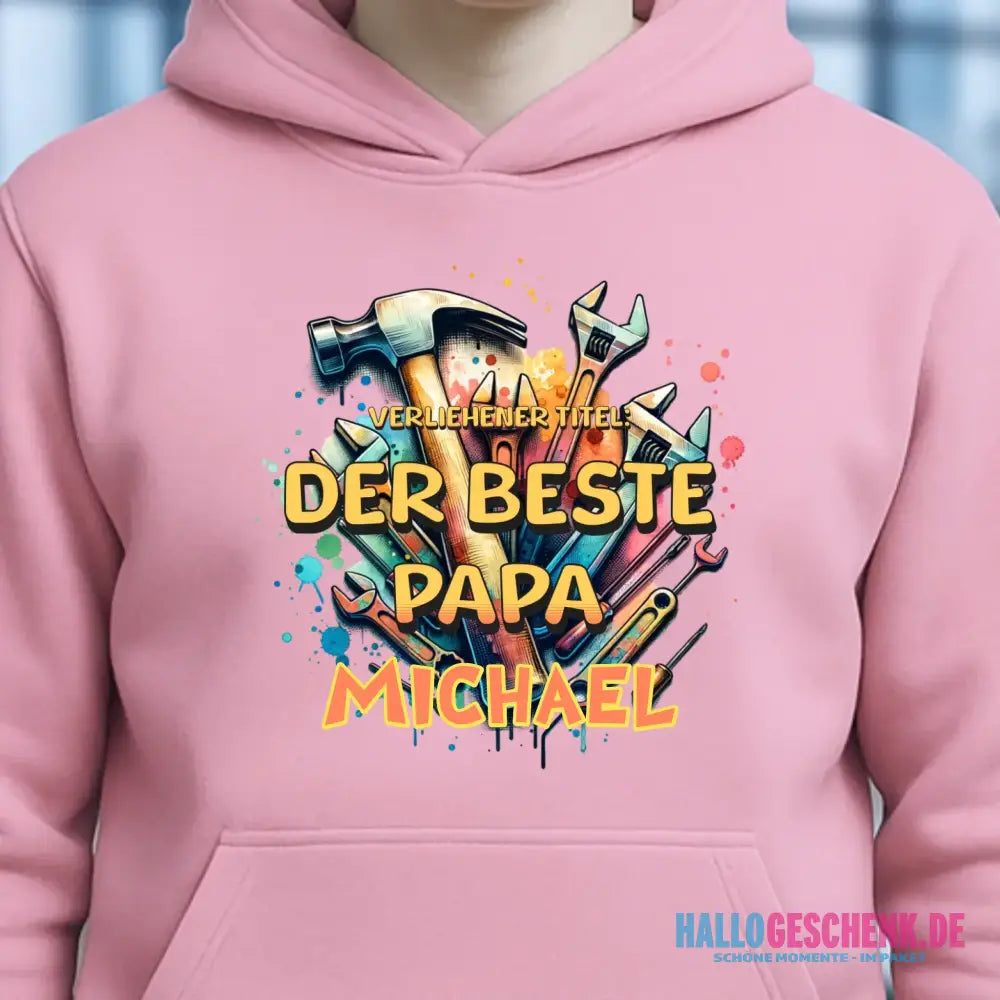 Verliehener Titel: Bester Papa + Wunschtext • Unisex Premium Hoodie XS-5XL aus Bio-Baumwolle für Damen & Herren • Exklusivdesign • personalisiert