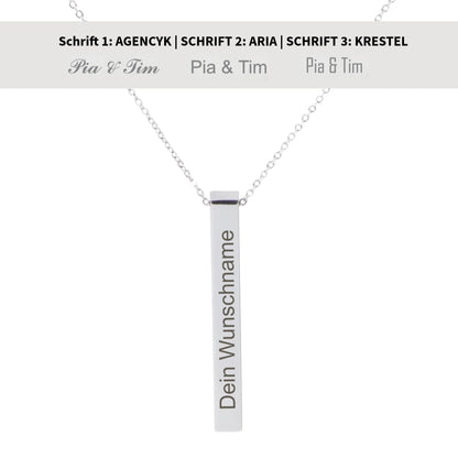 Vertikale Halskette Säule-1-Silber